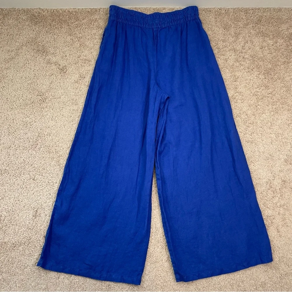 Anthropologie The Somerset Pull-On Pants: Linen Edition in Cobalt Blue Size MT - Picture 9 of 16